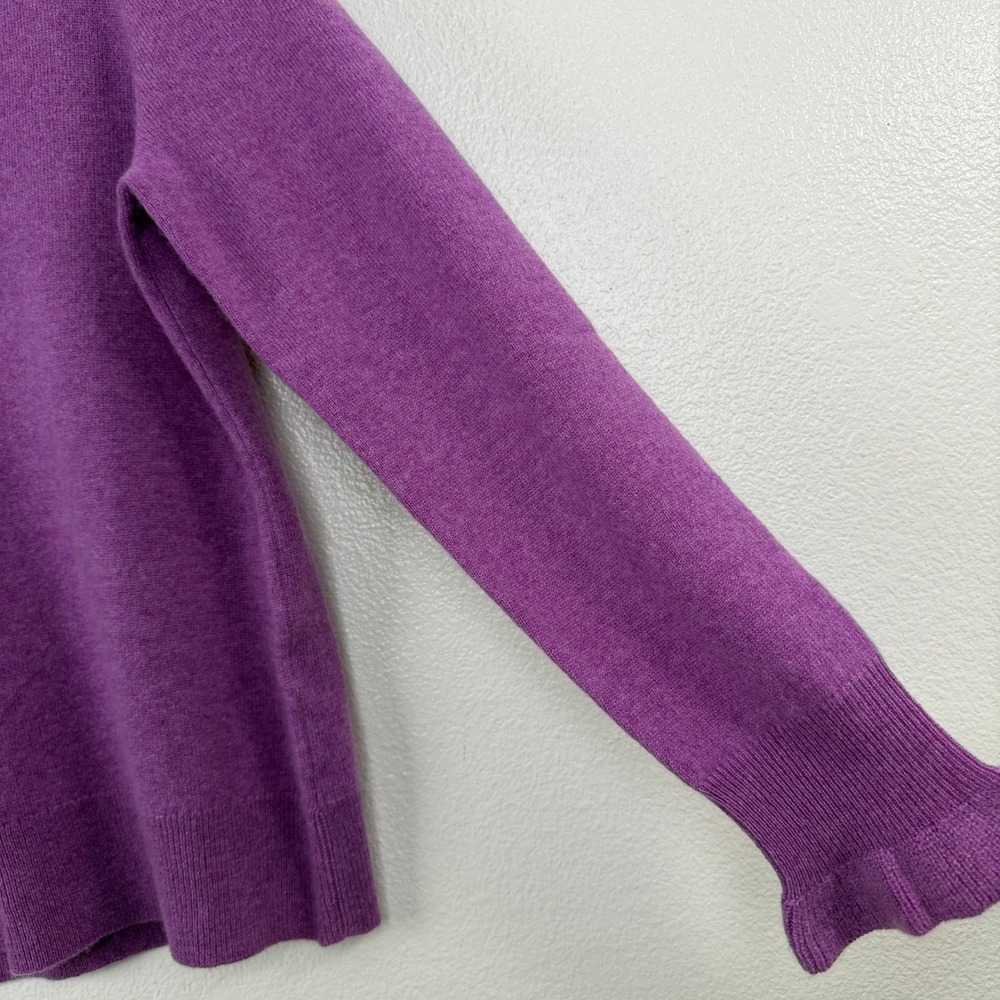 Sundance Sweater Womens Medium Purple Gisella Ruffle Neck Bell Cuff Long Sleeve - Picture 5 of 9